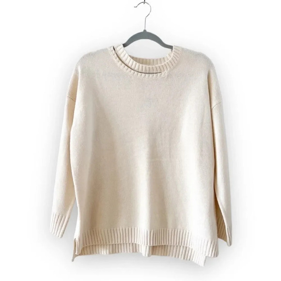 Sophie‎ Rue StitchFix Vincenzo Sweater Cutout Detail Women Size Medium New Cream - Picture 1 of 8